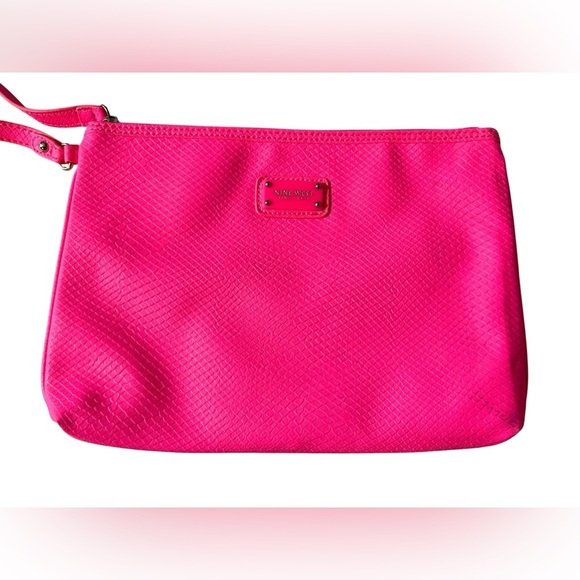 Nine West Slim Hot Pink Faux Leather Bag/Wristlet, approx. 11.75”x8.5” - Picture 2 of 11
